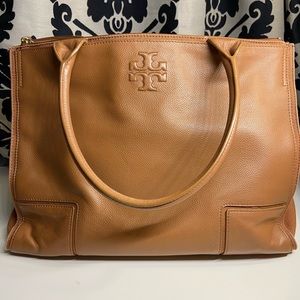 Tory Burch Ella Leather & Canvas Bag